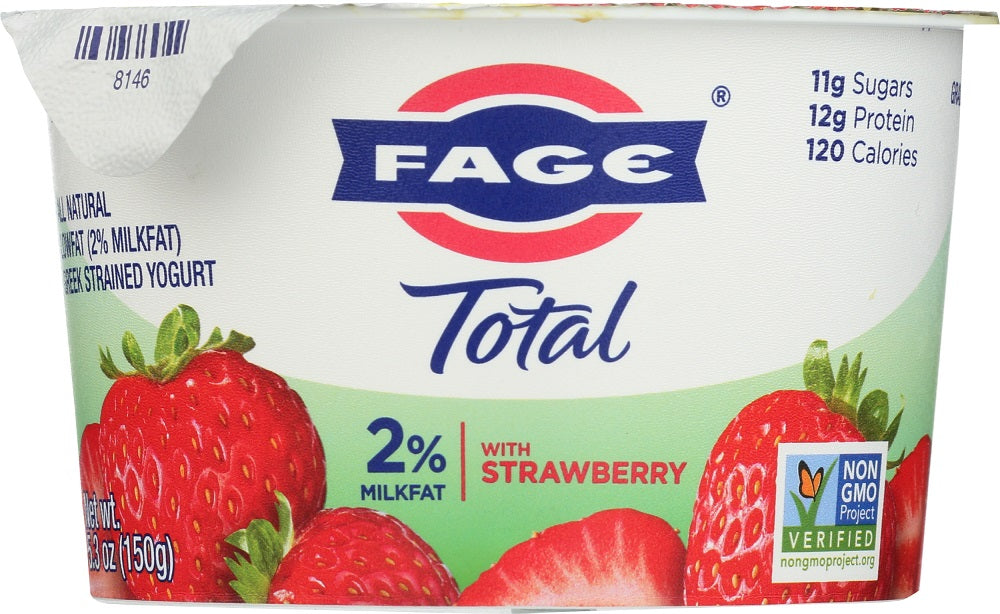 FAGE TOTAL GREEK: Strawberry Yogurt Total 2%, 5.3 oz - Vending Business Solutions