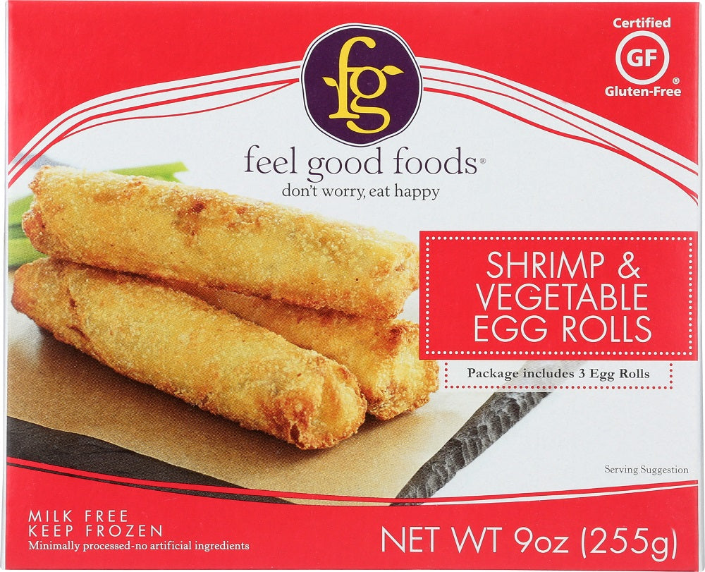 FEEL GOOD FOODS: Gluten Free Shrimp & Vegetable Egg Rolls, 9 oz - Vending Business Solutions