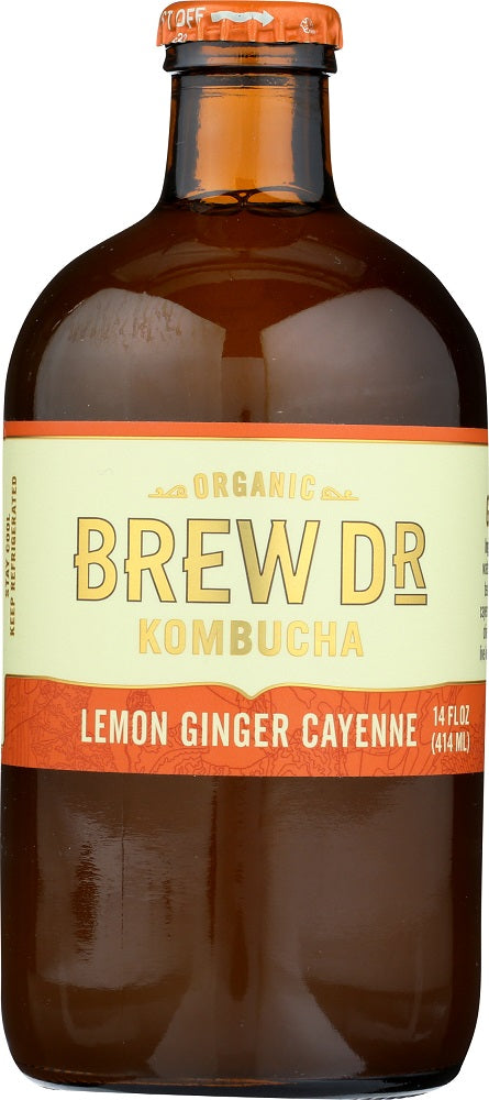 BREW DR KOMBUCHA: Kombucha Lemon Ginger Cayenne, 14 fl oz - Vending Business Solutions