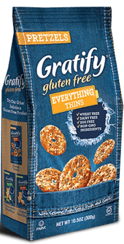 GRATIFY: Pretzel Everything Thins Gluten Free, 10.5 oz - Vending Business Solutions