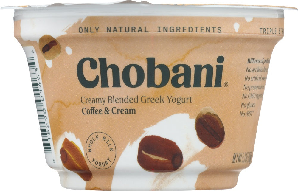 CHOBANI: Creamy Blended Greek Yogurt Coffee & Cream, 5.3 oz - Vending Business Solutions