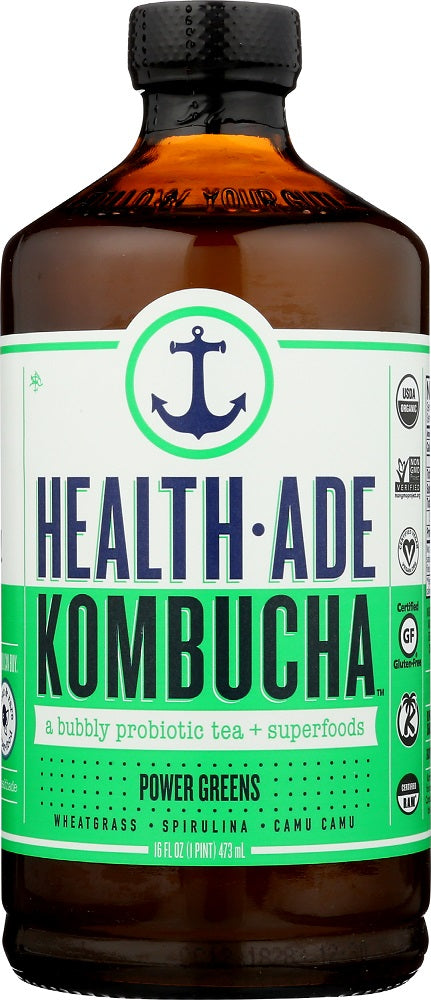 HEALTH ADE: Power Greens Kombucha, 16 oz - Vending Business Solutions