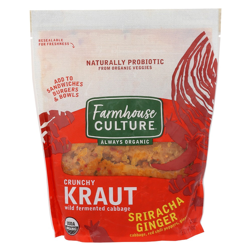 FARMHOUSE CULTURE: Crunchy Kraut Sriracha Ginger Kimchi, 16 oz - Vending Business Solutions