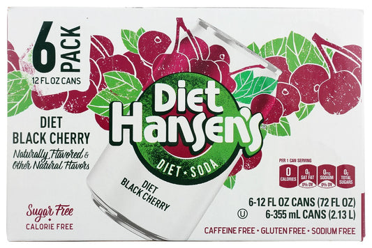HANSEN'S: Black Cherry Diet Soda, 72 oz - Vending Business Solutions