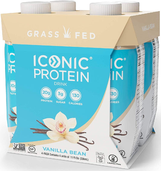 ICONIC: Protein Drink Vanilla Bean Pack of 4, 44 oz - Vending Business Solutions