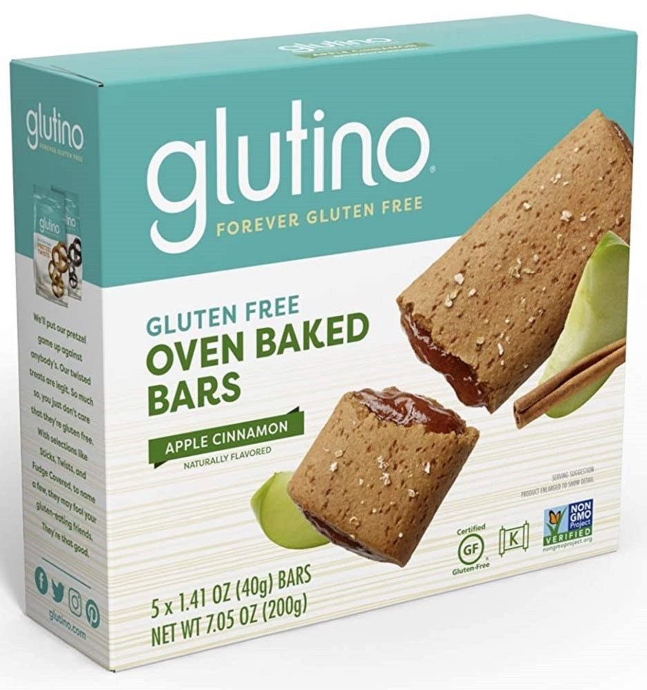 GLUTINO: Apple Cinnamon Oven Baked Bars, 7.05 oz - Vending Business Solutions