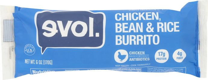 EVOL: Chicken Bean and Rice Burrito, 6 oz - Vending Business Solutions