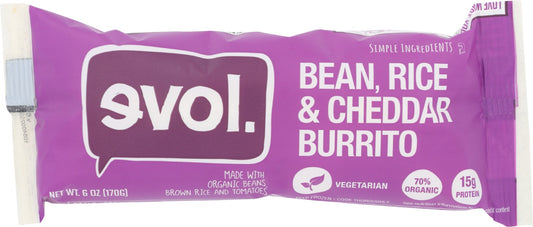EVOL: Bean, Rice and Cheddar Burrito, 6 oz - Vending Business Solutions