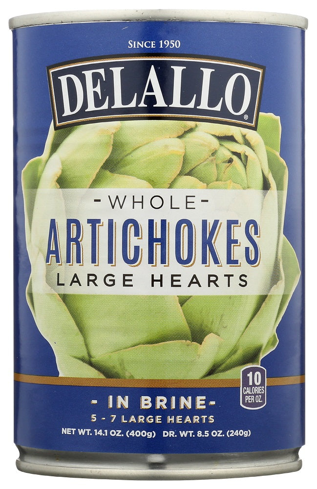 DELALLO: Whole Artichokes Large Hearts, 14.10 oz - Vending Business Solutions