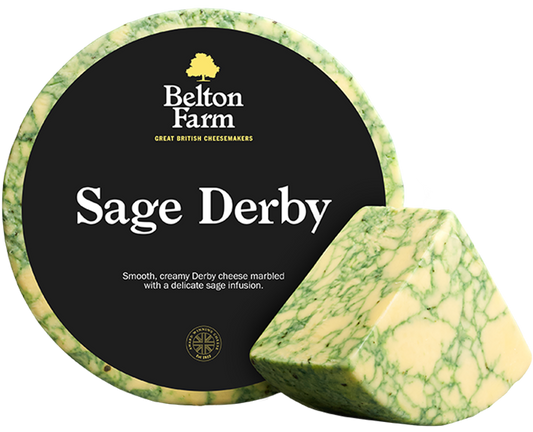 BELTON FARM: Sage Derby Cheese, 8.80 lb - Vending Business Solutions