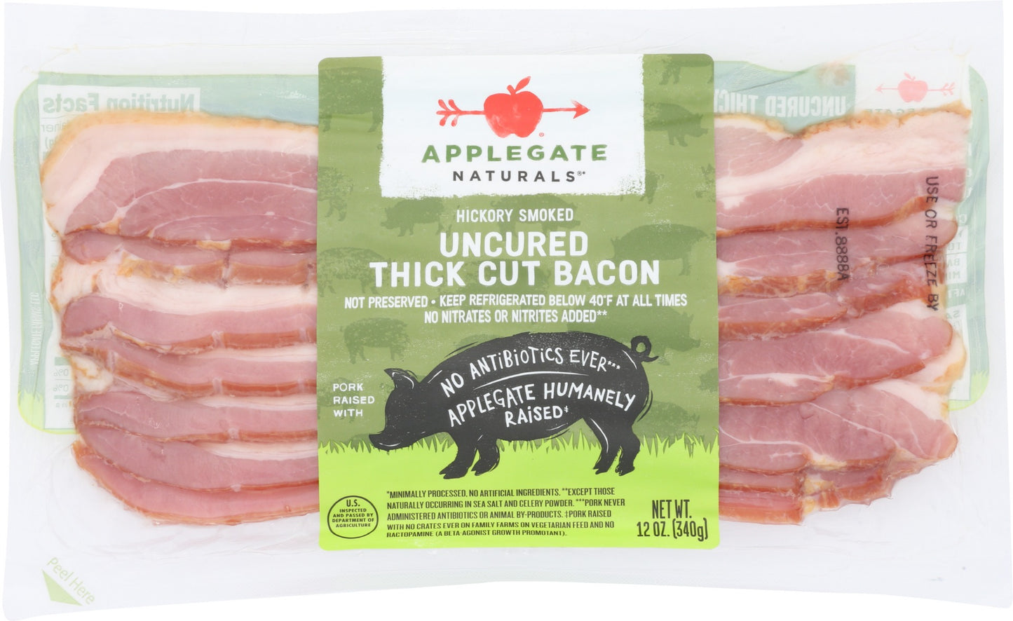 APPLEGATE: Uncured Thick Cut Bacon, 12 oz - Vending Business Solutions
