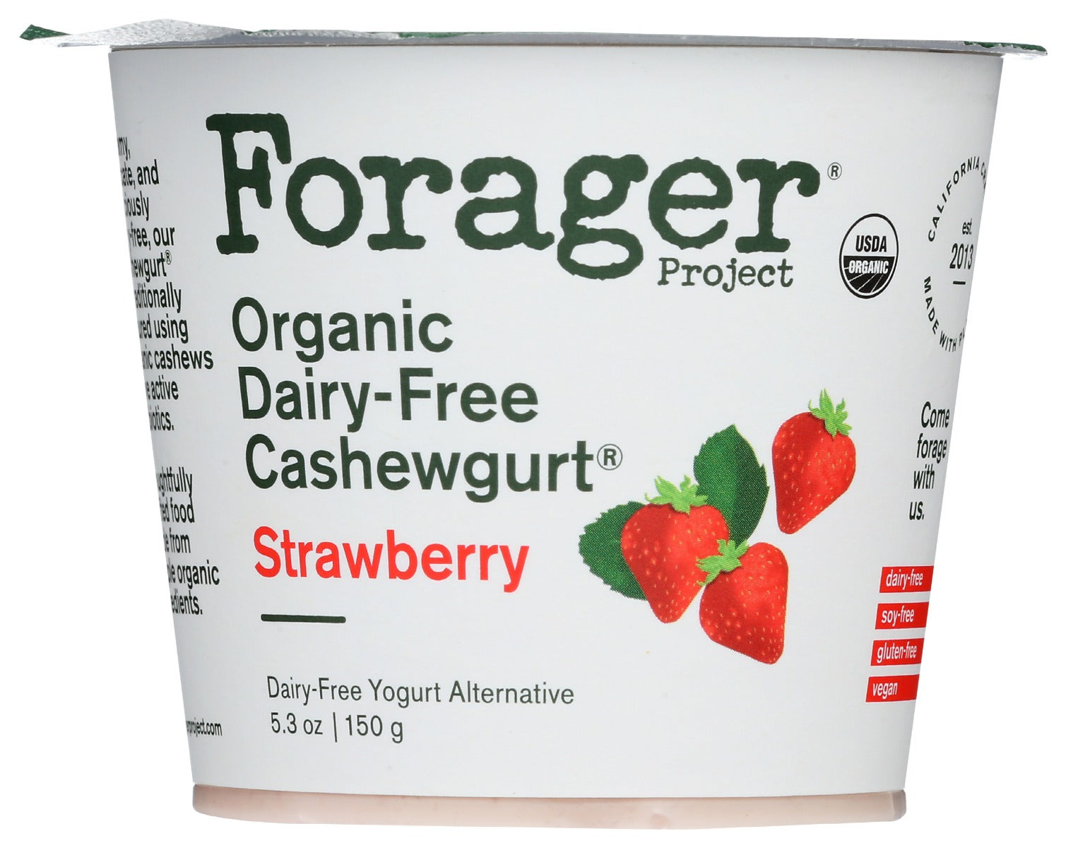 FORAGER: Strawberry Organic Cashewgurt, 5.30 oz - Vending Business Solutions