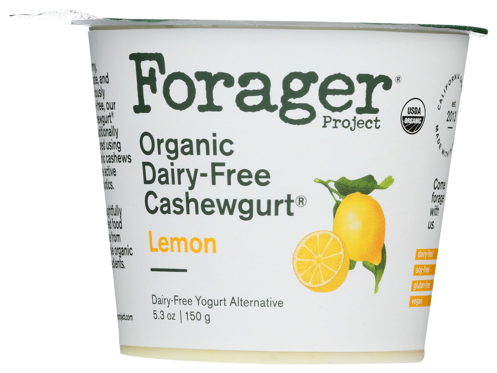 FORAGER: Lemon Organic Cashewgurt, 5.30 oz - Vending Business Solutions