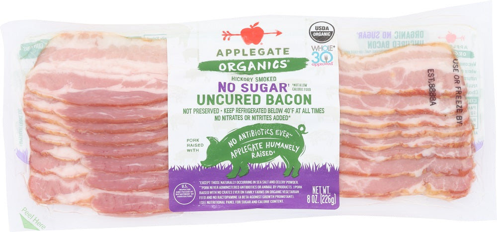 APPLEGATE: Organic No Sugar Uncured Bacon, 8 oz - Vending Business Solutions