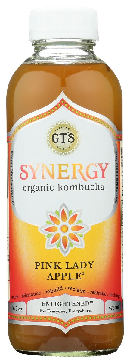GTS ENLIGHTENED: Synergy Organic Kombucha Pink Lady Apple, 16 oz - Vending Business Solutions