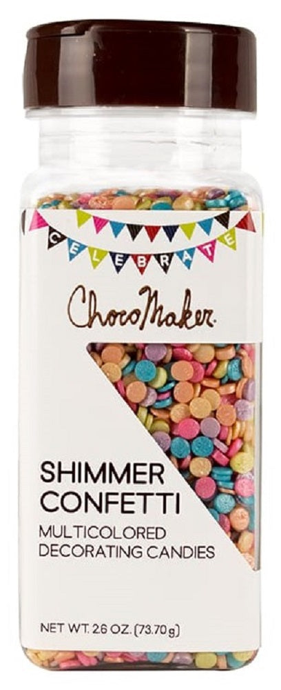 CHOCOMAKER: Shimmer Confetti Multicolored Decorating Candies, 2.60 oz - Vending Business Solutions