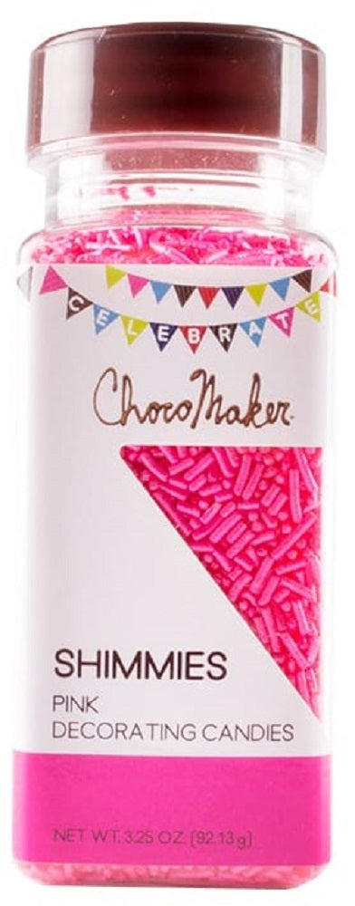 CHOCOMAKER: Shimmies Pink Decorating Candies, 3.25 oz - Vending Business Solutions