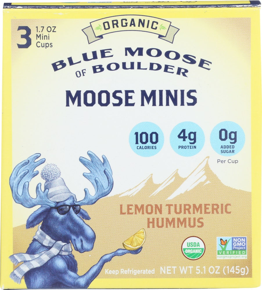 BLUE MOOSE OF BOULDER: Moose Minis Lemon Turmeric Hummus, 5.10 oz - Vending Business Solutions
