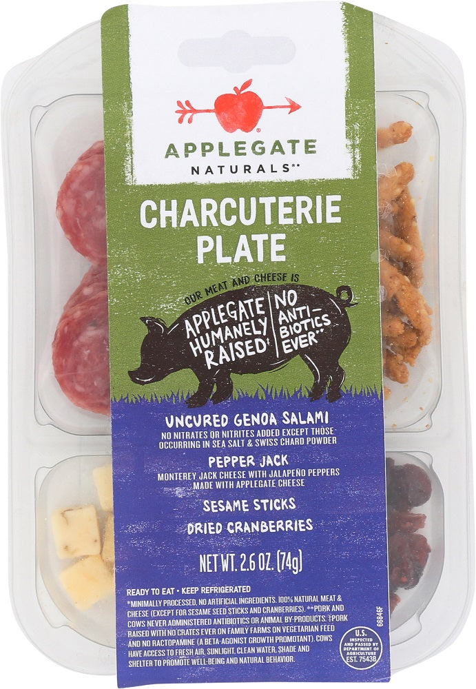APPLEGATE: Naturals Charcuterie Plate Genoa Salami and Pepper Jack, 2.60 oz - Vending Business Solutions