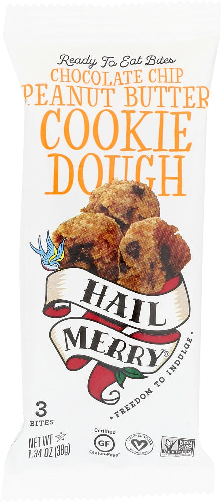HAIL MERRY: Chocolate Chip Peanut Butter Cookie Dough, 1.34 oz - Vending Business Solutions