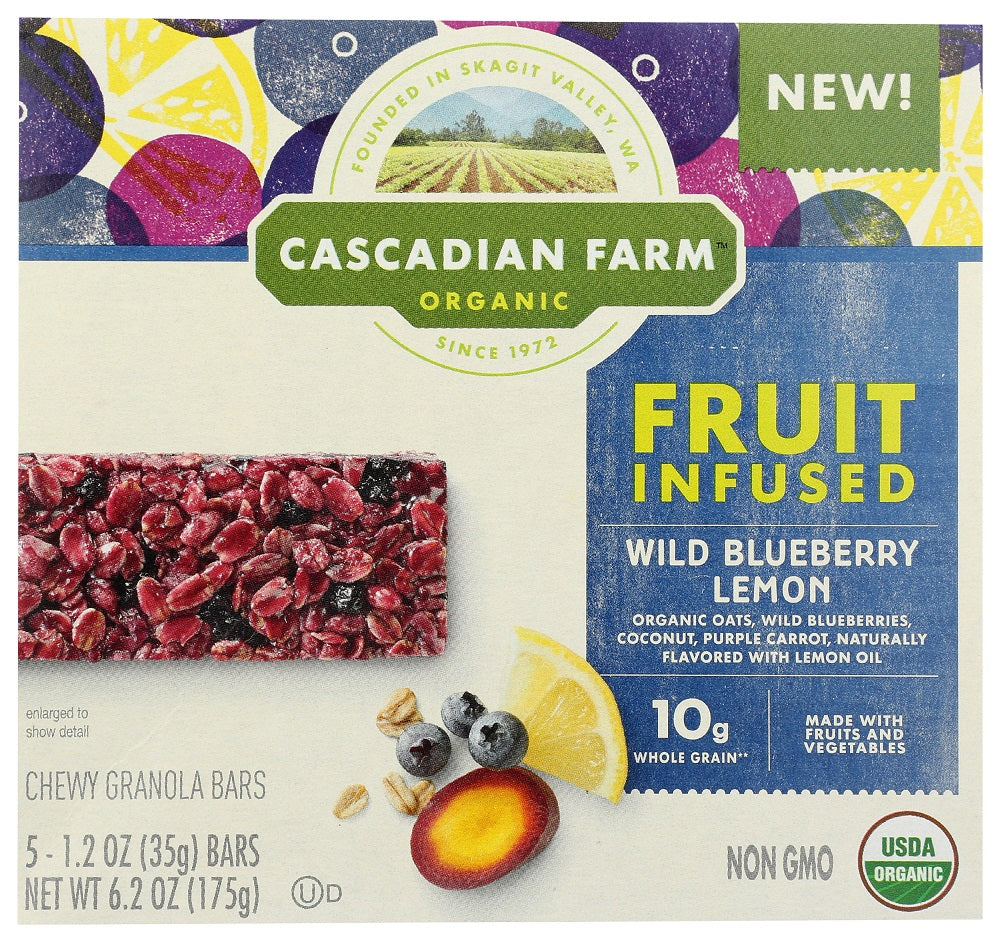 CASCADIAN FARM ORGANIC: Fruit Infused Wild Blueberry Lemon, 6.20 oz - Vending Business Solutions