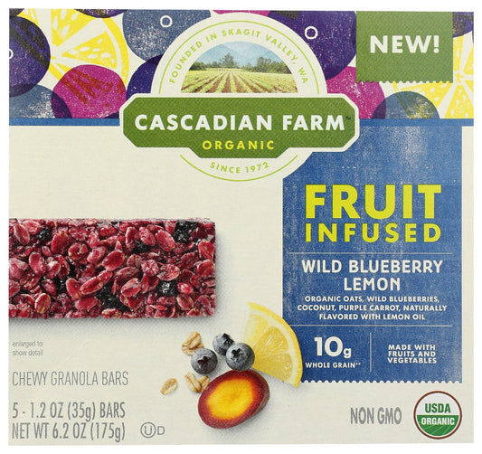 CASCADIAN FARM ORGANIC: Fruit Infused Wild Blueberry Lemon, 6.20 oz - Vending Business Solutions