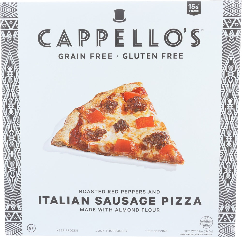 CAPPELLOS: Italian Sausage w/ Roasted Red Peppers Pizza, 12 oz - Vending Business Solutions