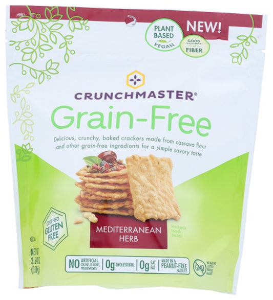 CRUNCHMASTER: Grain-Free Mediterranean Herb Crackers, 3.54 oz - Vending Business Solutions