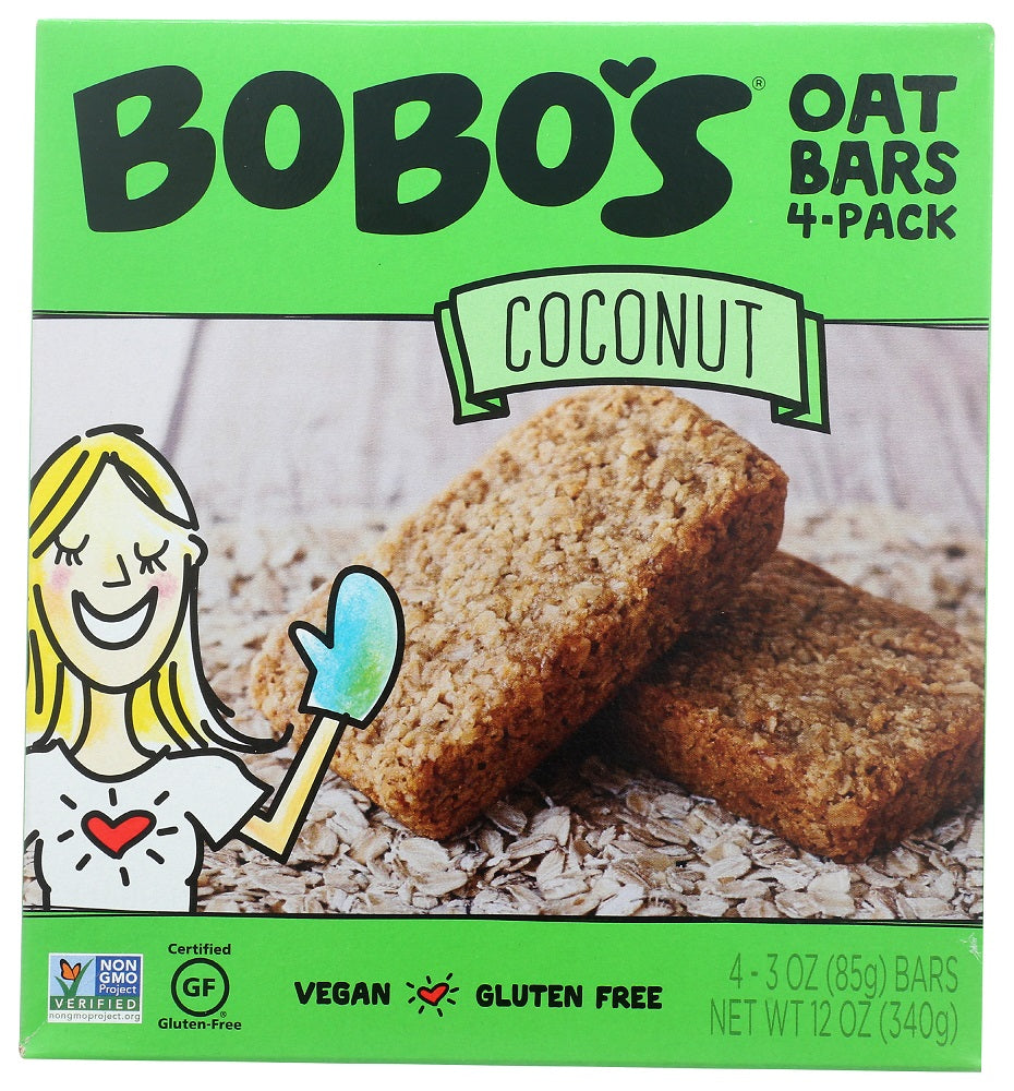BOBO'S: Coconut 4 Pack Oat Bars, 12 oz - Vending Business Solutions