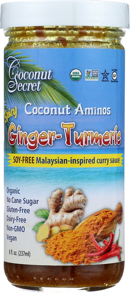 COCONUT SECRET: Spicy Ginger Turmeric Coconut Aminos, 8 oz - Vending Business Solutions