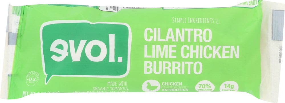 EVOL: Cilantro Lime Chicken Burrito, 6 oz - Vending Business Solutions