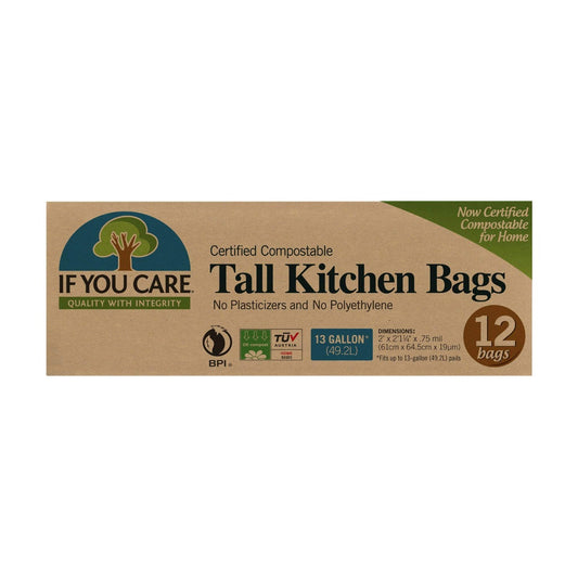 IF YOU CARE: 13 Gallon Compostable Tall Kitchen Bags, 12 bg - Vending Business Solutions