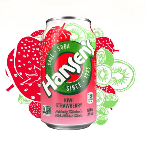 HANSEN: Cane Soda Kiwi Strawberry 6-12oz, 72 oz - Vending Business Solutions