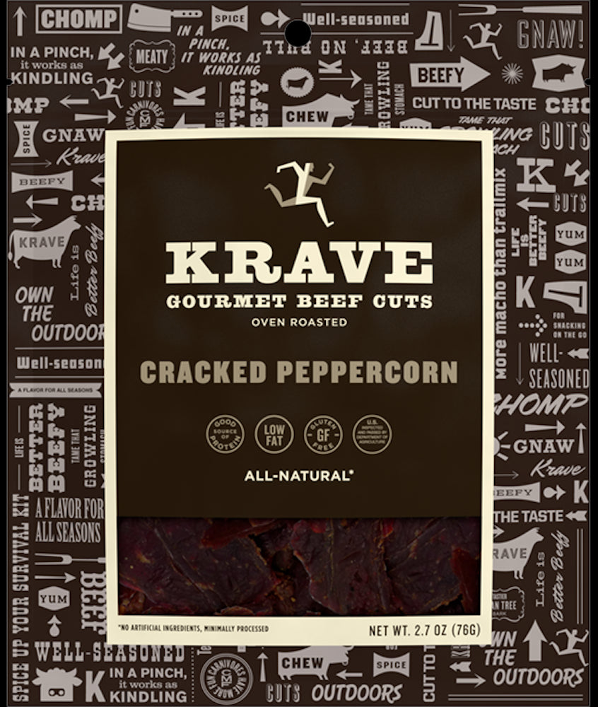KRAVE: Beef Jerky Cracked Peppercorn, 2.7 Oz - Vending Business Solutions