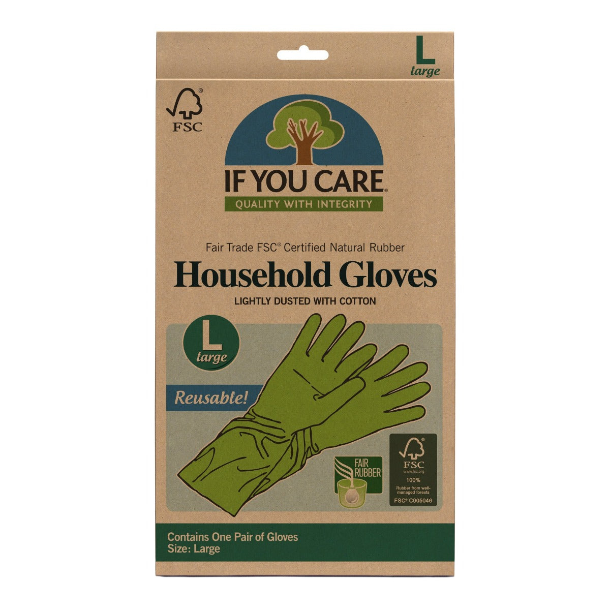 IF YOU CARE: FSC Certified Household Gloves Large, 1 ea - Vending Business Solutions