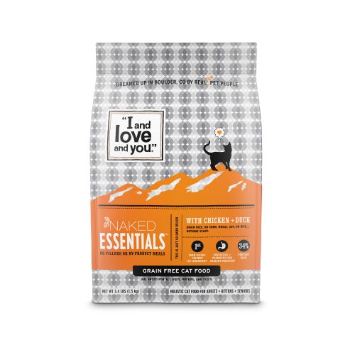 I&LOVE&YOU: Naked Essentials Kibble Chicken & Duck Cat Food, 3.4 lb - Vending Business Solutions