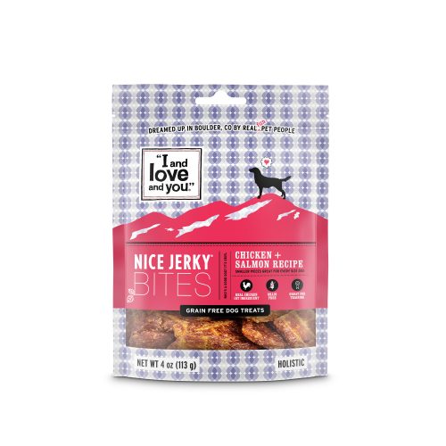 I&LOVE&YOU: Nice Jerky Bites Dog Treats Chicken and Salmon, 4 oz - Vending Business Solutions