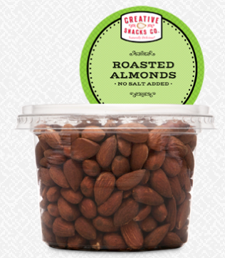 CREATIVE SNACK: No Salt Roasted Almonds, 10 oz - Vending Business Solutions