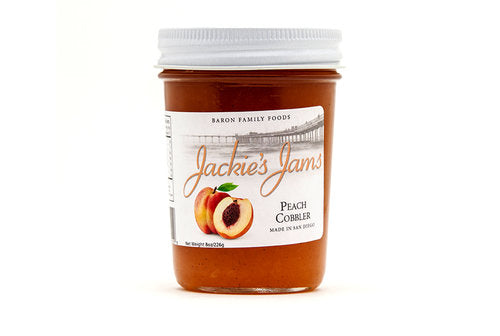 JACKIES JAMS: Peach Cobbler Jam, 8 oz - Vending Business Solutions