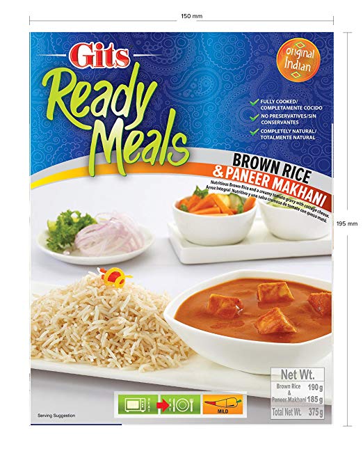 GITS FOOD: Paneer Makhani & Brown Rice, 13.2 oz - Vending Business Solutions