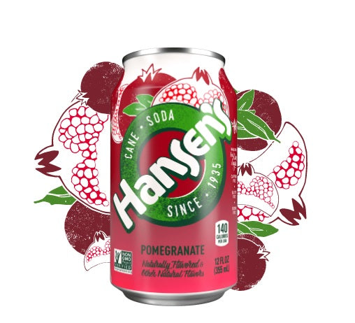 HANSEN: Cane Soda Pomegranate 6-12oz, 72 oz - Vending Business Solutions