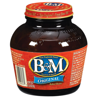 B & M: Bean Baked Original Glass Jar, 18 oz - Vending Business Solutions