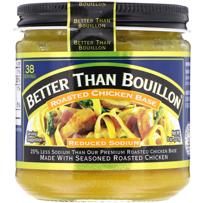 BETTER THAN BOUILLON: Reduced Sodium Roasted Chicken Base, 8 oz - Vending Business Solutions