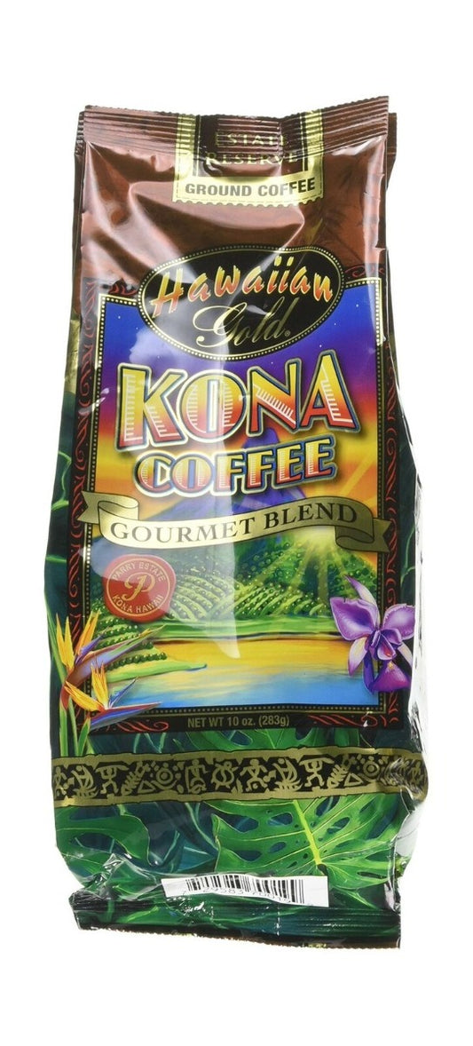 HAWAIIAN GOLD: Kona Coffee Gourmet Blend Ground Coffee, 10 oz - Vending Business Solutions