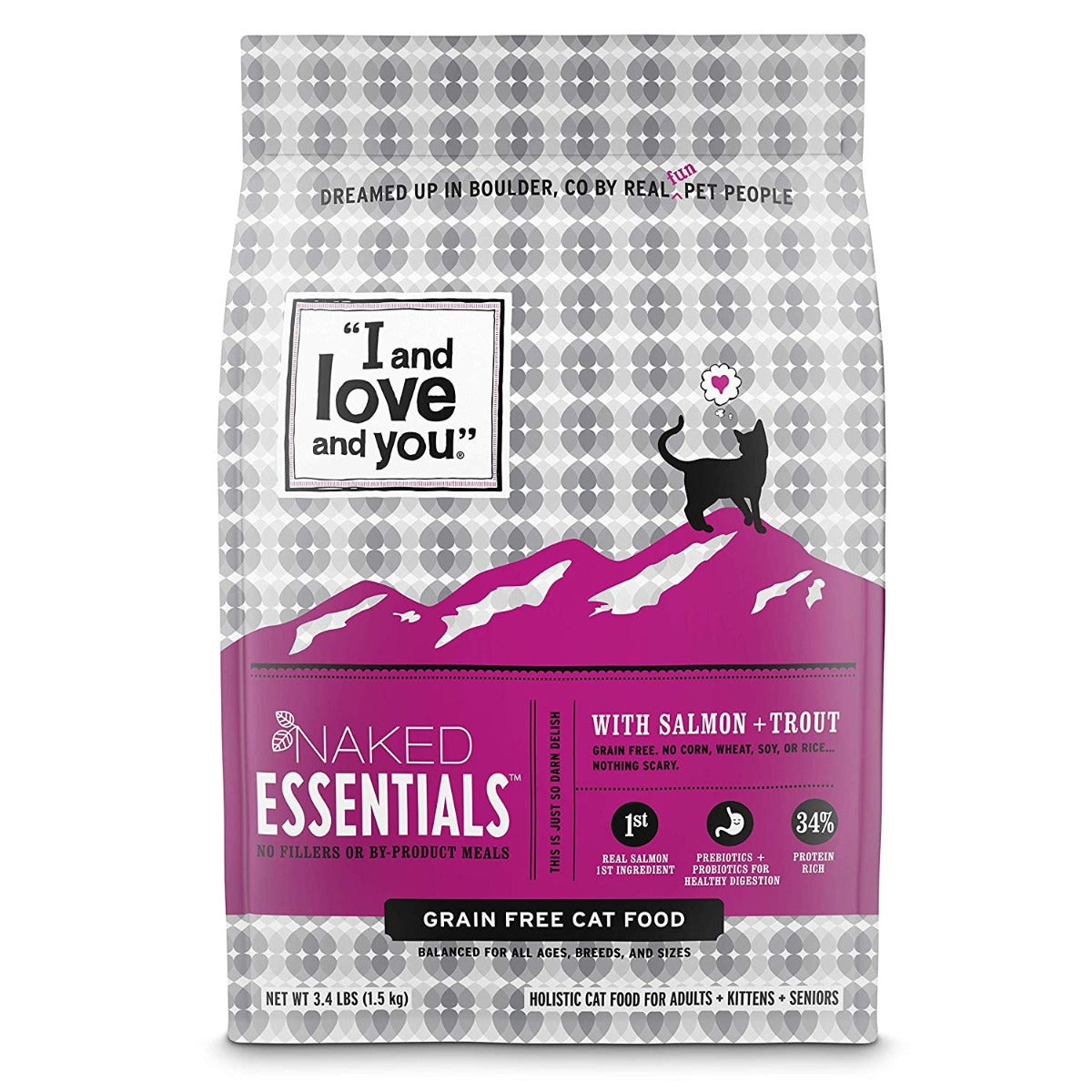 I&LOVE&YOU: Naked Essentials Kibble Salmon & Trout Cat Food, 3.4 lb - Vending Business Solutions