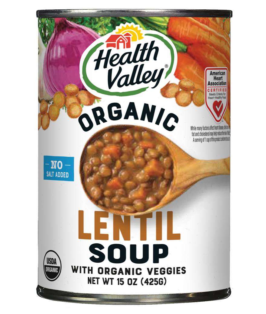 HEALTH VALLEY: No Salt Organic Lentil soup, 15 oz - Vending Business Solutions
