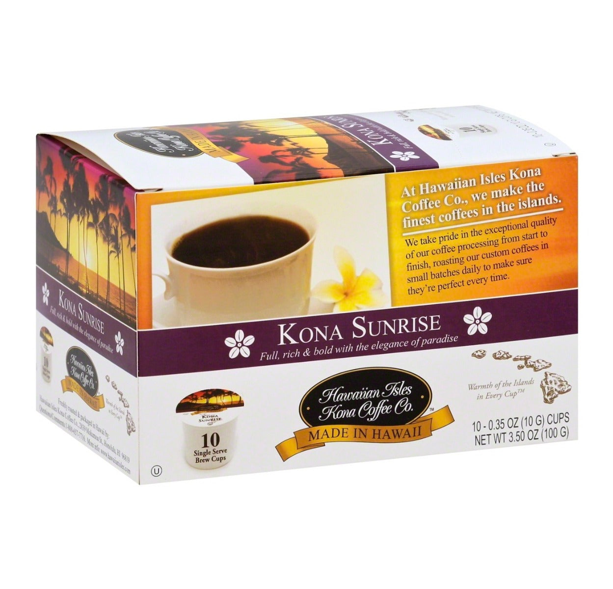 HAWAIIAN KONA: Coffee Kona Sunrise Single, 10 pk - Vending Business Solutions