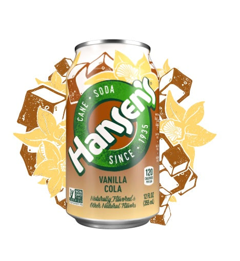HANSEN: Cane Soda Vanilla Cola 6-12oz, 72 oz - Vending Business Solutions