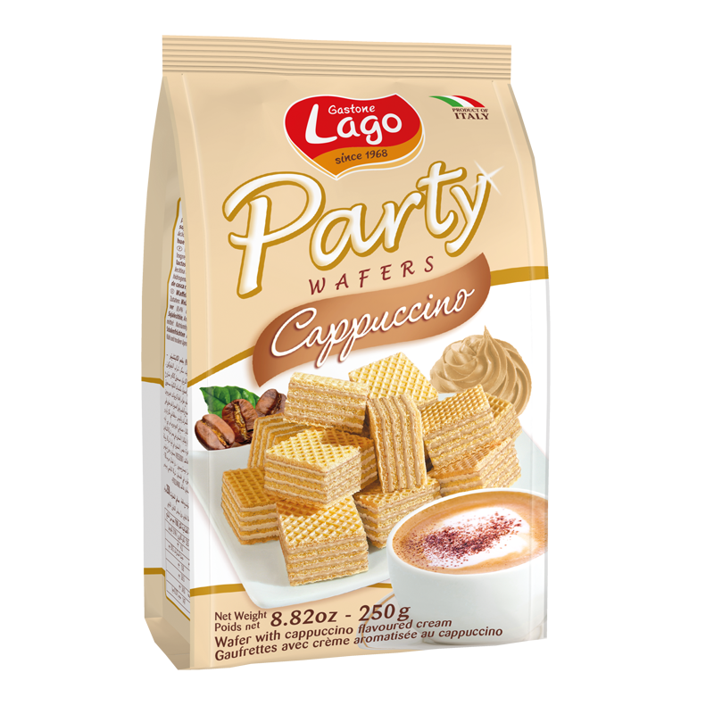 GASTONE LAGO: Cappuccino Wafers Party Bag, 8.82 oz - Vending Business Solutions