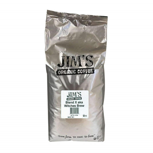 JIMS ORGANIC COFFEE: Organic Blend X Aka Witches Brew Coffee, 5 lb - Vending Business Solutions